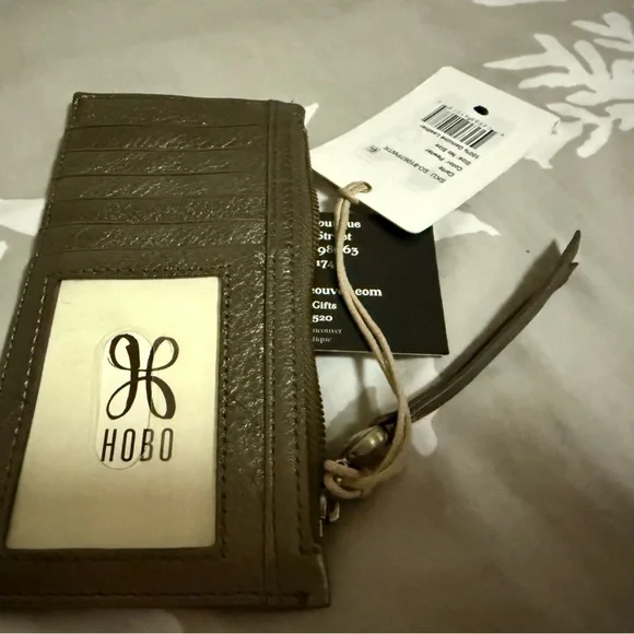 HOBO CARTE Leather Card Holder PEWTER NEW - Picture 5 of 5
